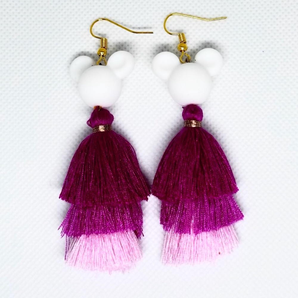 Handmade Mickey tassel earrings!!